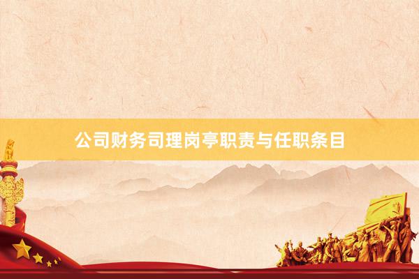 公司财务司理岗亭职责与任职条目